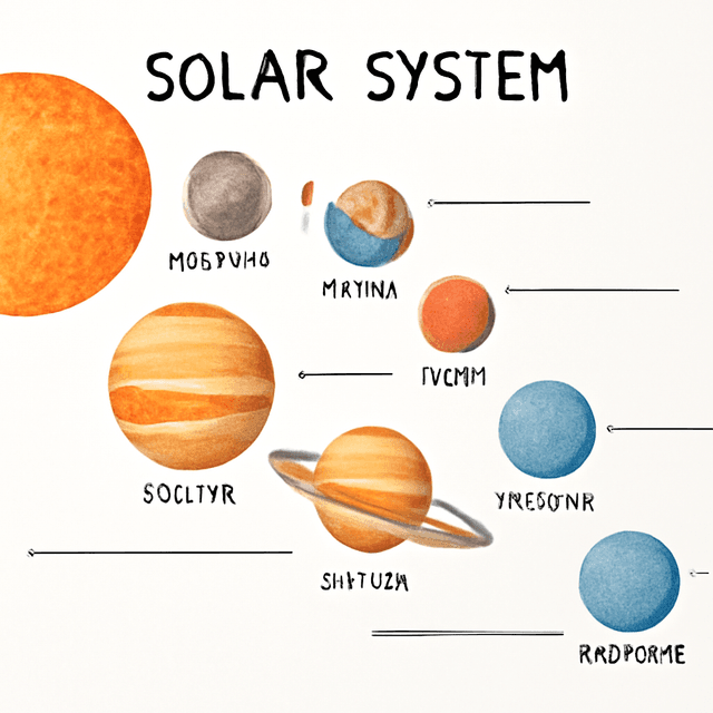 A 'Solar System' school project chart with blank label lines.